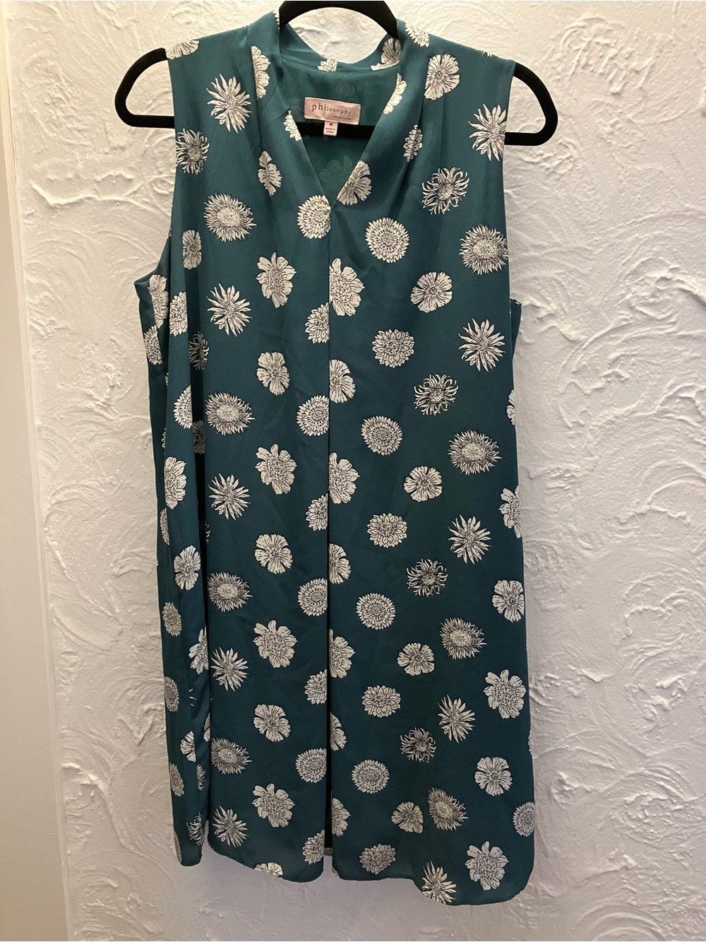 Philosophy Teal Sleeveless Floral Shift Dress